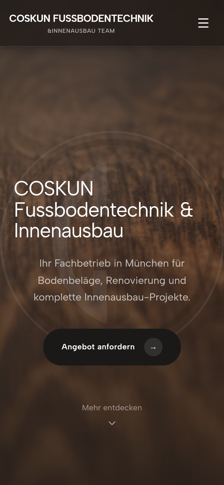 Widok mobilny strony głównej cf-fussbodentechnik.de